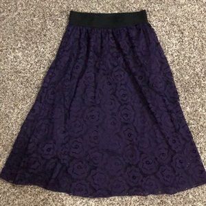 XXS Plum floral lace LuLaRoe skirt